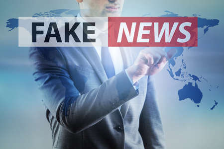 Fake news concept in information manipulation conceptの写真素材