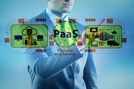 Businessman in platform as a service conceptの写真素材