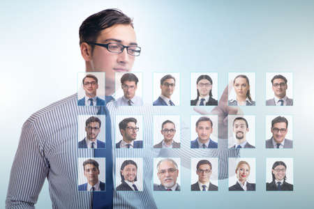 Recruitment and employment concept with businessman
