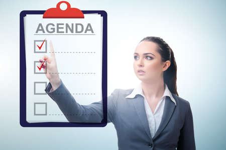 Businesswoman preparing the agenda for meetingの写真素材