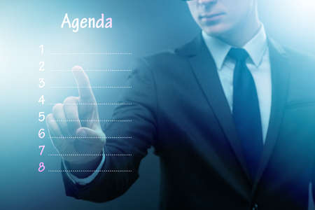Businessman preparing the agenda for meetingの写真素材