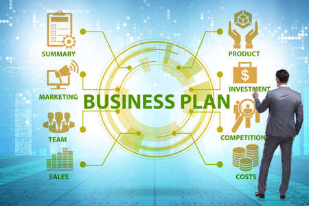 Business plan concept with businessmanの写真素材