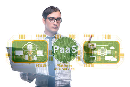 Businessman in platform as a service conceptの写真素材