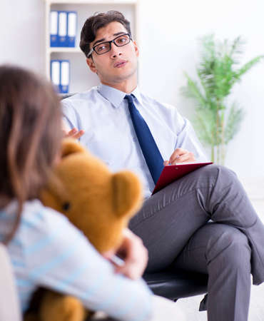 Patient visiting psychiatrist doctor for examinationの写真素材
