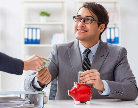 Businessmanbeing offered bribe for breaking lawの写真素材