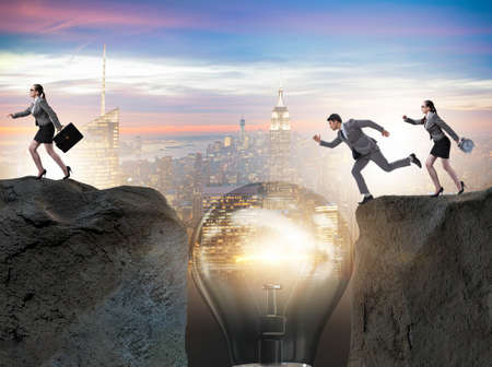 Bright idea concept with business peopleの写真素材
