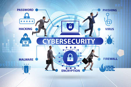 Cybersecurity concept with key elements