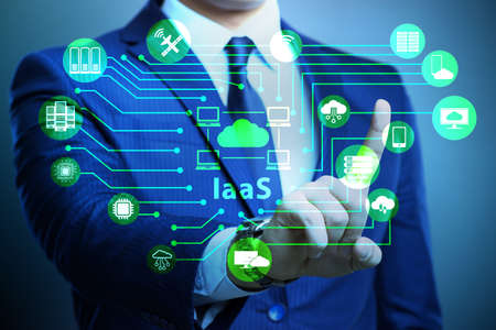 Businessman in infrastructure as a service concept