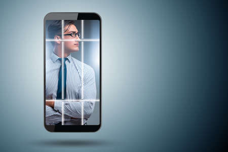 Online and internet dependency conceptの写真素材