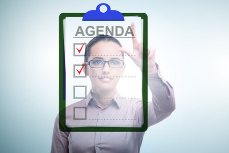 Businesswoman preparing the agenda for meetingの写真素材