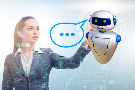 Concept of chat bot in modern business communicationの写真素材