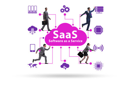 Software as a service - SaaS concept with businessmanの写真素材