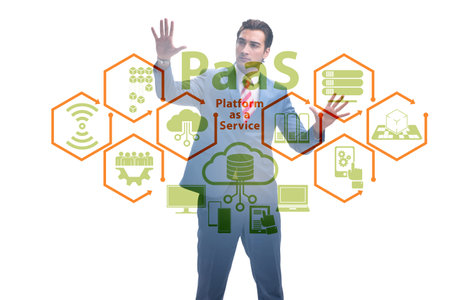 Businessman in platform as a service conceptの写真素材
