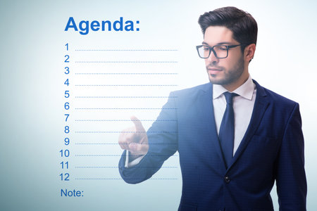 Businessman preparing the agenda for meetingの写真素材