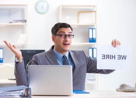Businessman in recruitment concept in the officeの写真素材
