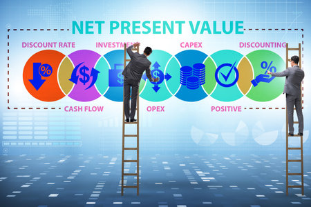 Concept of NPV - Net Present Valueの写真素材