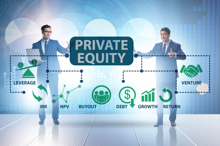 Businessman in private equity conceptの写真素材