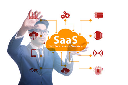 Software as a service - SaaS concept with businessmanの写真素材