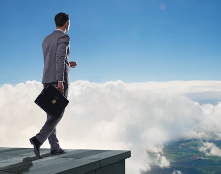 Businessman ready for new challenges in business conceptの写真素材