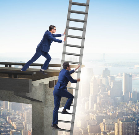 Business unethical competition concept with businessmenの写真素材