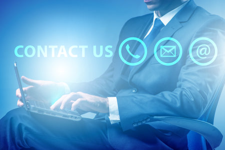 Communication concept with key contact meansの写真素材