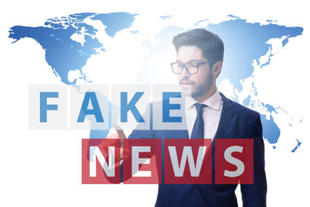 Fake news concept in information manipulation conceptの写真素材