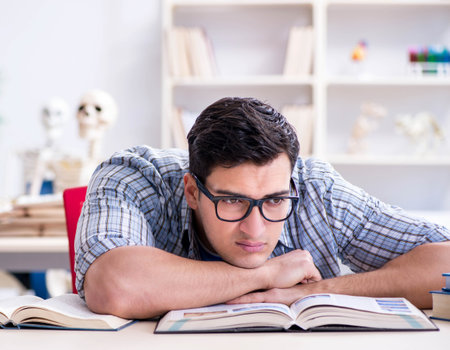 Medical student preparing for examsの写真素材