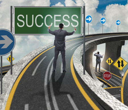 Businessman in business success conceptの写真素材