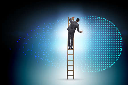 Concept of big data and data mining with businessmanの写真素材