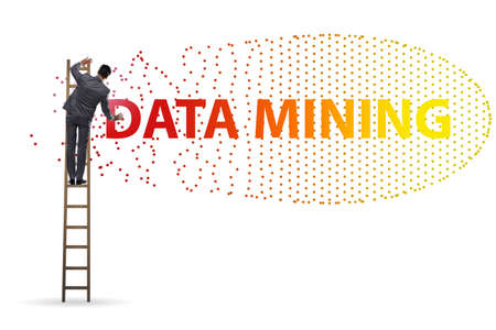 Concept of big data and data mining with businessmanの写真素材