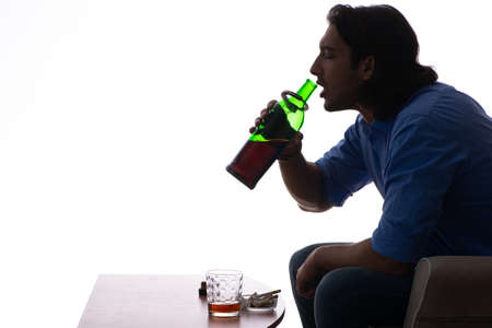 Young man suffering from alcoholism