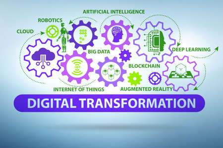 Concept of digital transformation with various technologiesの写真素材