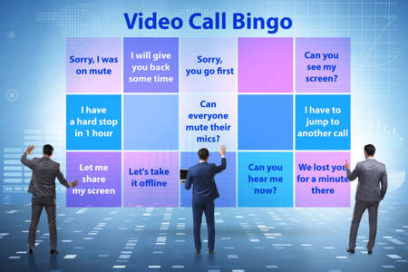 Funny concept with video call bingoの写真素材
