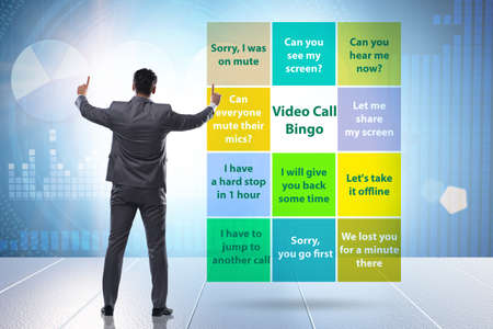 Funny concept with video call bingoの写真素材