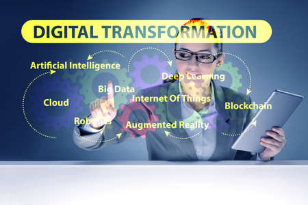 Businessman in digital transformation conceptの写真素材