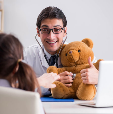 Little girl visiting doctor for regular check-upの写真素材