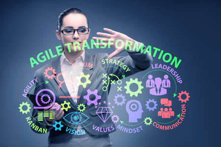 Businesswoman in agile transformation conceptの写真素材