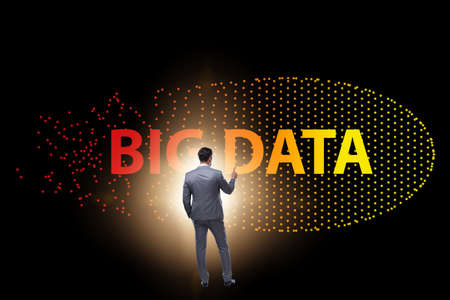 Concept of big data and data mining with businessmanの写真素材