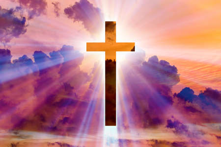 Religious concept with cross against skyの写真素材