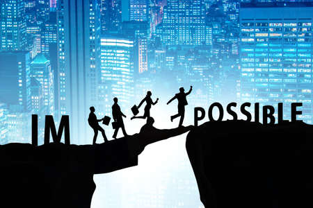The concept of impossible becoming possibleの写真素材