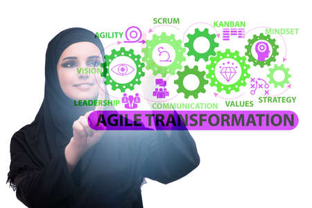 Businesswoman in agile transformation conceptの写真素材