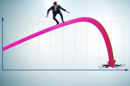 Businessman in economic crisis conceptの写真素材