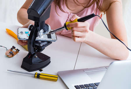 Mobile phone repair in workshop