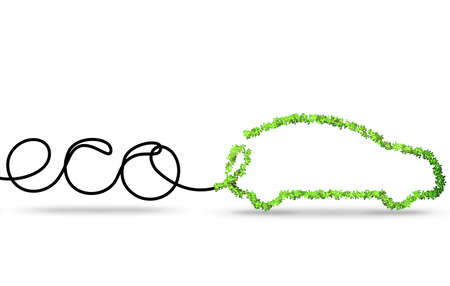 Car powered by alternative fuel - 3d rendering