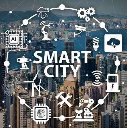 Concept of smart city and internet of thingsの写真素材