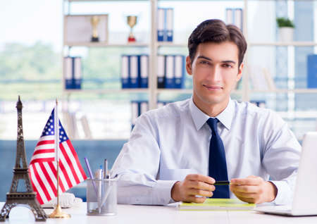 Sales agent working in travel agencyの写真素材