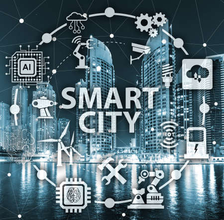 Concept of smart city and internet of thingsの写真素材