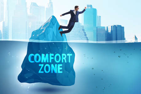 Concept of leaving zone of comfortの写真素材