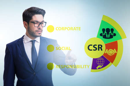 Concept of CSR - corporate social responsibility with businessmaの写真素材