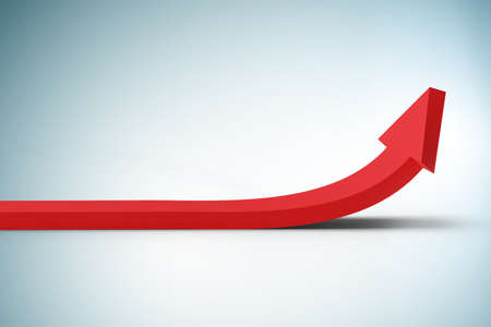 Simple arrow indicating growth - 3d rendering